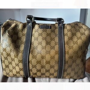 Gucci Tan and Brown Monogram Bag